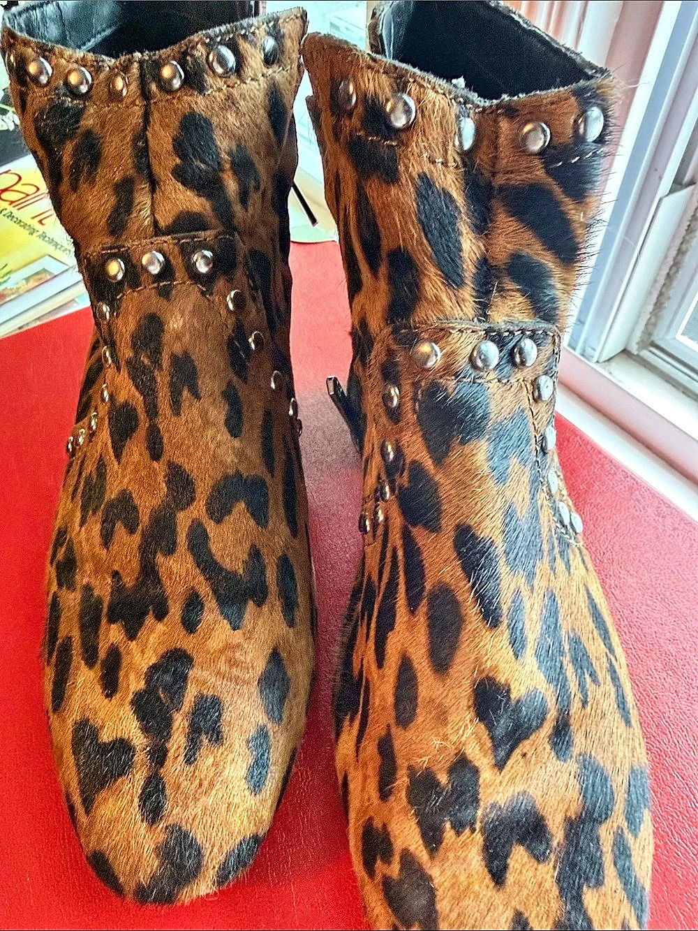 Tory Burch Leopard Studded Ankle Boots US 8